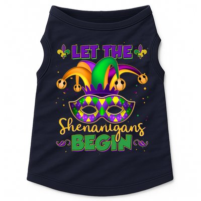 Funny Mardi Gras Let The Shenanigans Begin Jester Hat Mask Doggie Tank