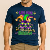 Funny Mardi Gras Let The Shenanigans Begin Jester Hat Mask Cooling Performance Crew T-Shirt