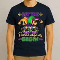 Funny Mardi Gras Let The Shenanigans Begin Jester Hat Mask T-Shirt