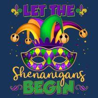 Funny Mardi Gras Let The Shenanigans Begin Jester Hat Mask 16 in Basic Backpack