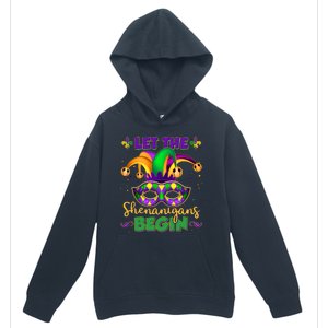 Funny Mardi Gras Let The Shenanigans Begin Jester Hat Mask Urban Pullover Hoodie