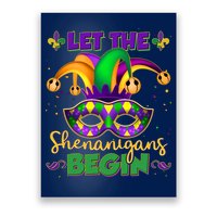 Funny Mardi Gras Let The Shenanigans Begin Jester Hat Mask Poster
