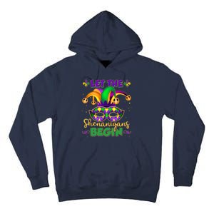 Funny Mardi Gras Let The Shenanigans Begin Jester Hat Mask Tall Hoodie