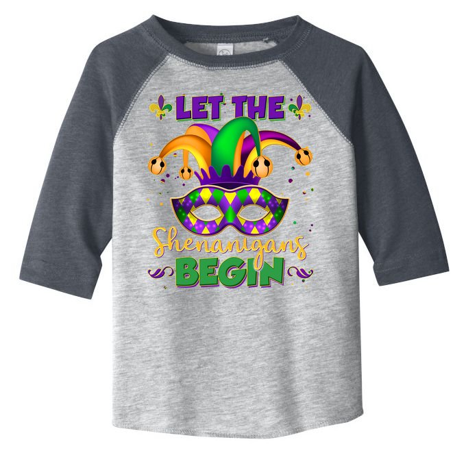 Funny Mardi Gras Let The Shenanigans Begin Jester Hat Mask Toddler Fine Jersey T-Shirt