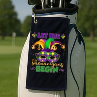 Funny Mardi Gras Let The Shenanigans Begin Jester Hat Mask Golf Towel