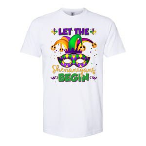 Funny Mardi Gras Let The Shenanigans Begin Jester Hat Mask Softstyle CVC T-Shirt