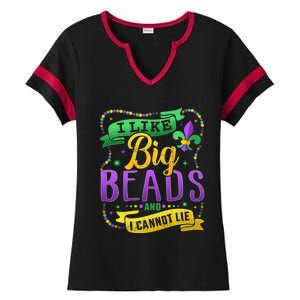 Funny Mardi Gras I Like Big Beads And Cannot Lie Great Gift Ladies Halftime Notch Neck Tee