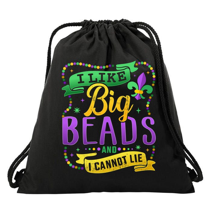 Funny Mardi Gras I Like Big Beads And Cannot Lie Great Gift Drawstring Bag