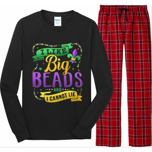 Funny Mardi Gras I Like Big Beads And Cannot Lie Great Gift Long Sleeve Pajama Set