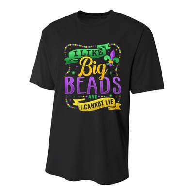 Funny Mardi Gras I Like Big Beads And Cannot Lie Great Gift Youth Performance Sprint T-Shirt