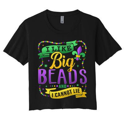Funny Mardi Gras I Like Big Beads And Cannot Lie Great Gift Crop Top