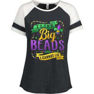 Funny Mardi Gras I Like Big Beads And Cannot Lie Great Gift Enza Ladies Jersey Colorblock Tee