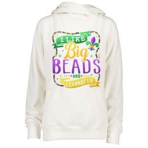 Funny Mardi Gras I Like Big Beads And Cannot Lie Great Gift Womens Funnel Neck Pullover Hood