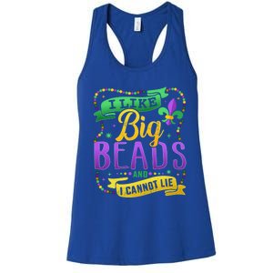 Funny Mardi Gras I Like Big Beads And Cannot Lie Great Gift Women's Racerback Tank