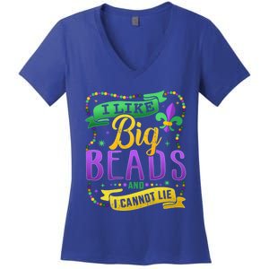 Funny Mardi Gras I Like Big Beads And Cannot Lie Great Gift Women's V-Neck T-Shirt