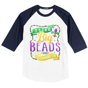 Funny Mardi Gras I Like Big Beads And Cannot Lie Great Gift Baseball Sleeve Shirt