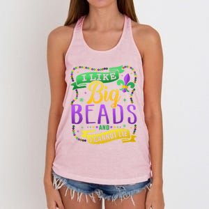 Funny Mardi Gras I Like Big Beads And Cannot Lie Great Gift Women's Knotted Racerback Tank