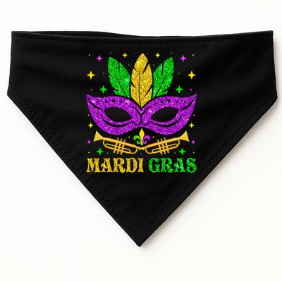 Funny Mardi Gras Mask Mardi Gras Beads USA-Made Doggie Bandana