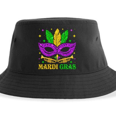 Funny Mardi Gras Mask Mardi Gras Beads Sustainable Bucket Hat