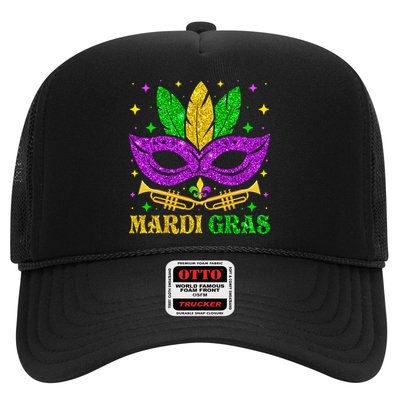 Funny Mardi Gras Mask Mardi Gras Beads Trucker Hat