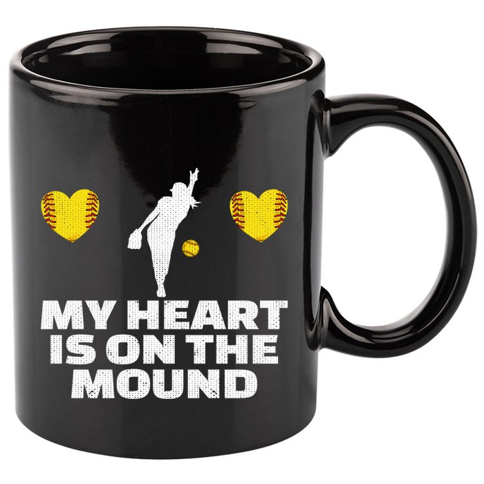 Fastpitch Mom Grandma Funny Softball Pitcher Gift 11oz C Handle Ceramic Mug