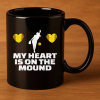 Fastpitch Mom Grandma Funny Softball Pitcher Gift 11oz C Handle Ceramic Mug