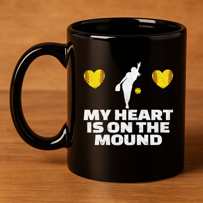 Fastpitch Mom Grandma Funny Softball Pitcher Gift 11oz C Handle Ceramic Mug
