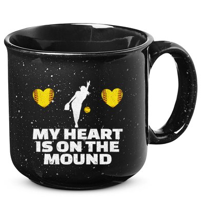 Fastpitch Mom Grandma Funny Softball Pitcher Gift 15oz Campfire Ceramic Mug