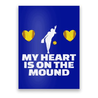 Fastpitch Mom Grandma Funny Softball Pitcher Gift Poster