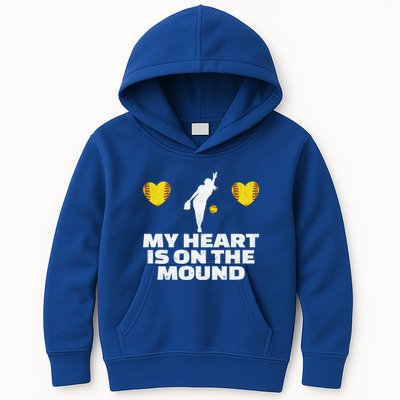 Fastpitch Mom Grandma Funny Softball Pitcher Gift Kids Hoodie