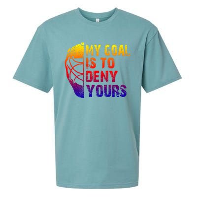 Funny My Goal Is To Deny Yours Hockey Goalie Ice Hockey Gift Sueded Cloud Jersey T-Shirt