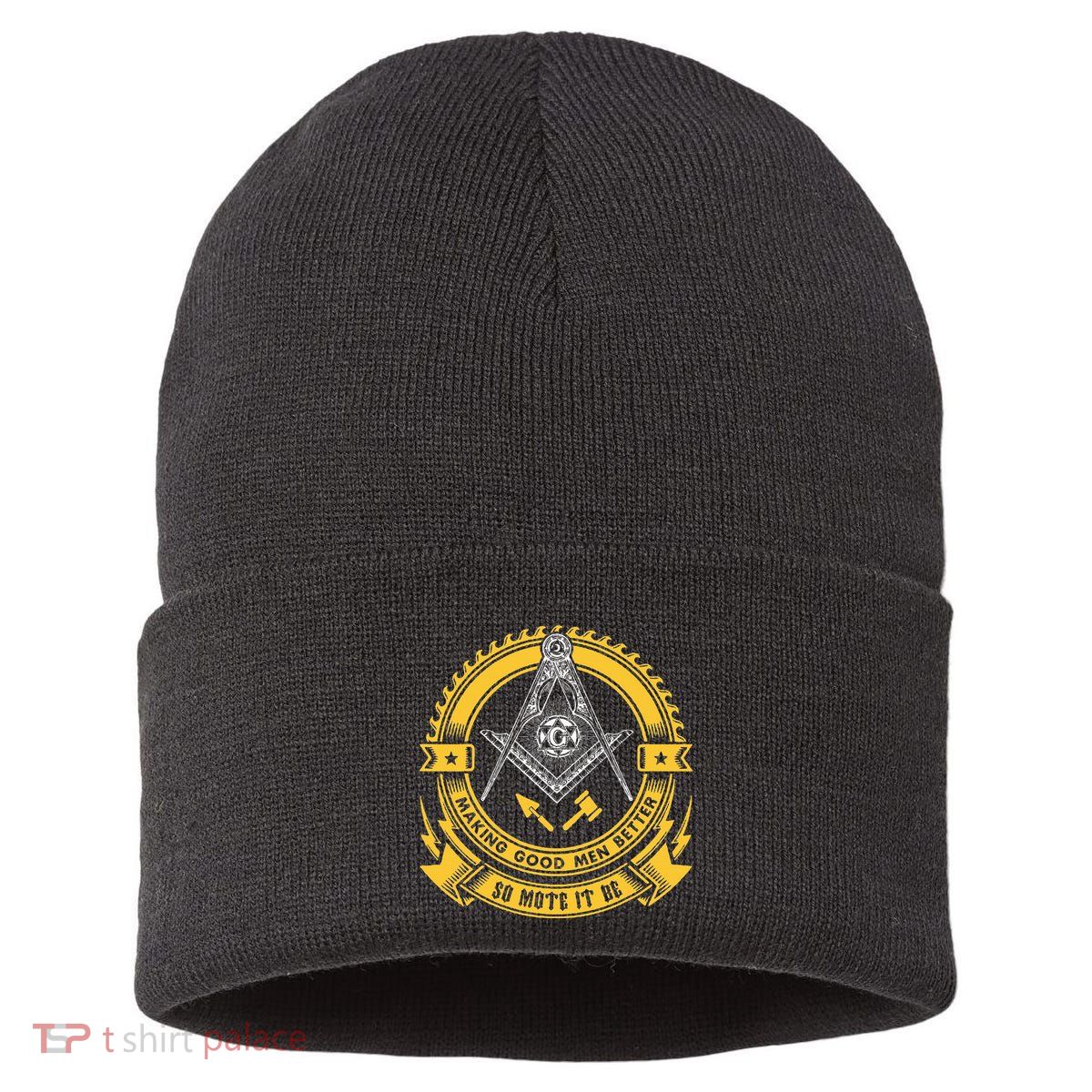 Freemason Making Good Better Mason So Mote It Be Masonic Sustainable Knit Beanie
