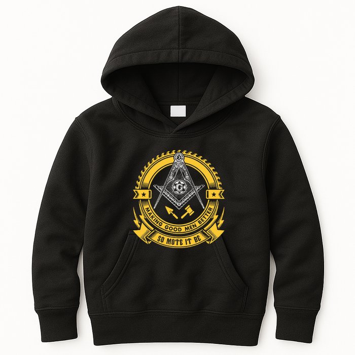 Freemason Making Good Better Mason So Mote It Be Masonic Kids Hoodie