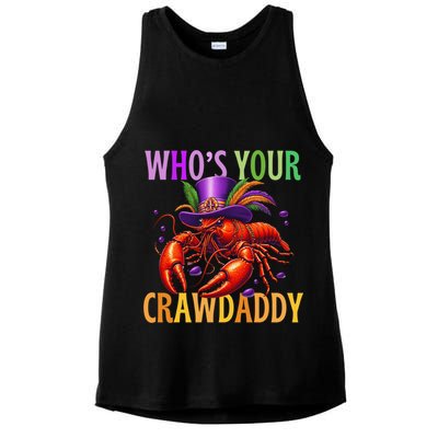 Funny Mardi Gras Crawfish With Beads And Feathers Ladies PosiCharge Tri-Blend Wicking Tank