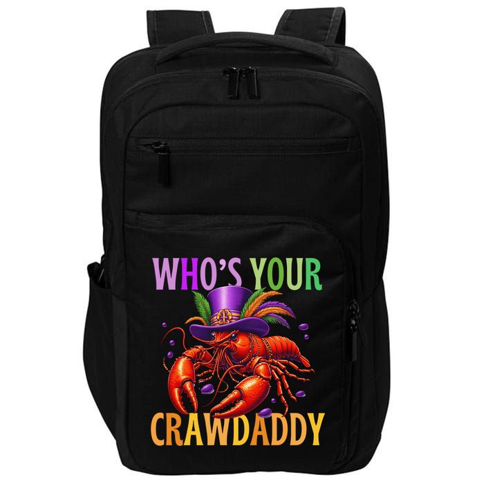 Funny Mardi Gras Crawfish With Beads And Feathers Impact Tech Backpack