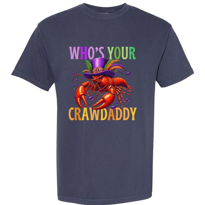 Funny Mardi Gras Crawfish With Beads And Feathers Garment-Dyed Heavyweight T-Shirt