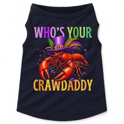 Funny Mardi Gras Crawfish With Beads And Feathers Doggie Tank