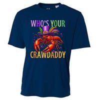 Funny Mardi Gras Crawfish With Beads And Feathers Cooling Performance Crew T-Shirt