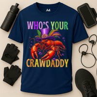 Funny Mardi Gras Crawfish With Beads And Feathers Performance Shirt