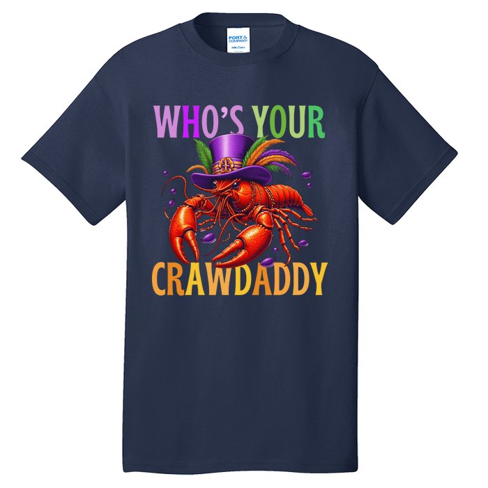 Funny Mardi Gras Crawfish With Beads And Feathers Tall T-Shirt