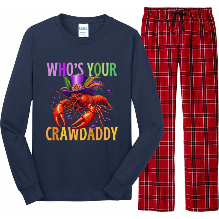 Funny Mardi Gras Crawfish With Beads And Feathers Long Sleeve Pajama Set