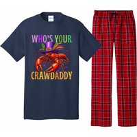 Funny Mardi Gras Crawfish With Beads And Feathers Pajama Set