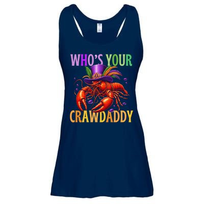 Funny Mardi Gras Crawfish With Beads And Feathers Ladies Essential Flowy Tank
