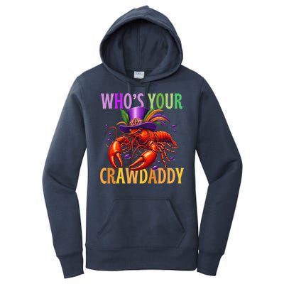 Funny Mardi Gras Crawfish With Beads And Feathers Women's Pullover Hoodie