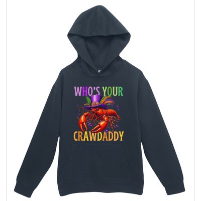 Funny Mardi Gras Crawfish With Beads And Feathers Urban Pullover Hoodie