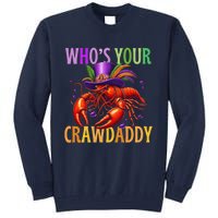 Funny Mardi Gras Crawfish With Beads And Feathers Tall Sweatshirt