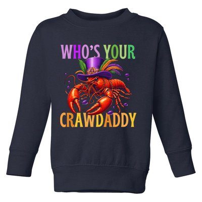 Funny Mardi Gras Crawfish With Beads And Feathers Toddler Sweatshirt