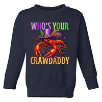 Funny Mardi Gras Crawfish With Beads And Feathers Toddler Sweatshirt