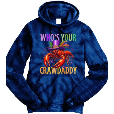 Funny Mardi Gras Crawfish With Beads And Feathers Tie Dye Hoodie