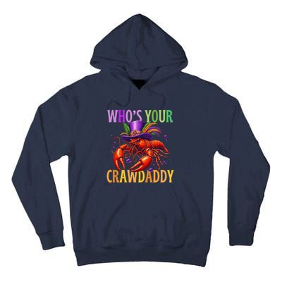 Funny Mardi Gras Crawfish With Beads And Feathers Tall Hoodie